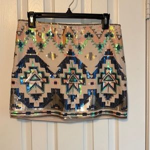 Express Sequin Mini Skirt